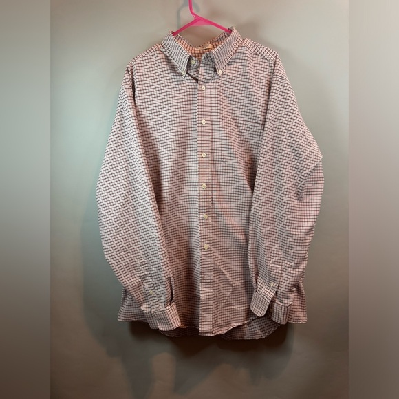 Vtg LL Bean Single Needle Tailoring Button Down Plaid Dress Shirt Sz 17-37 Mens - Picture 1 of 15